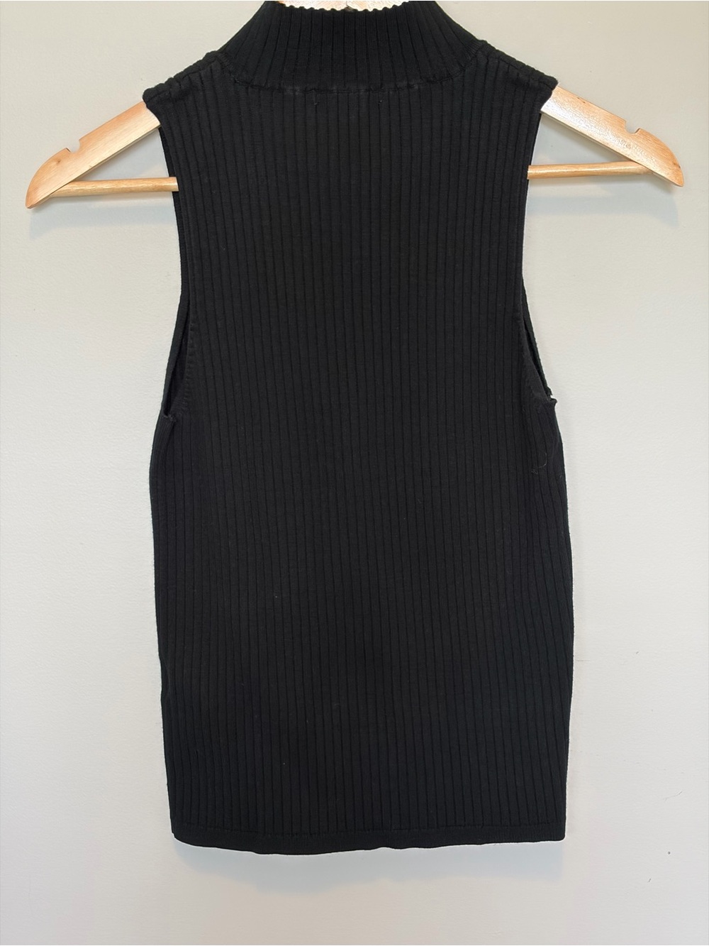 Madewell Black Ribbed Sleeveless Mock Neck Tank